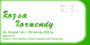 rozsa kormendy business card