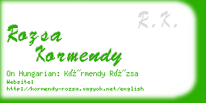 rozsa kormendy business card
